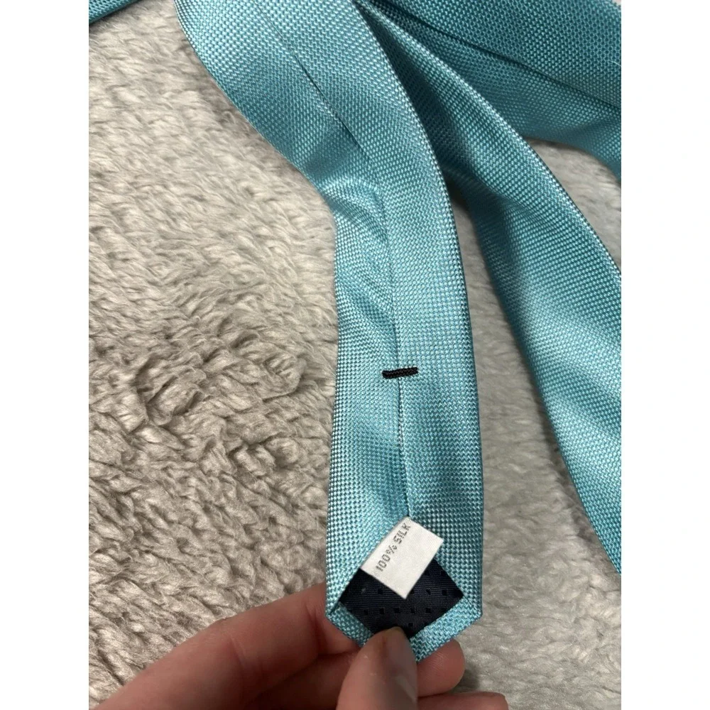 New Egara‎ Men's Blue Neck Tie 100% Silk 3